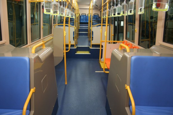 Interior of the RapidPenang bus facing the rear - image courtesy of Scania