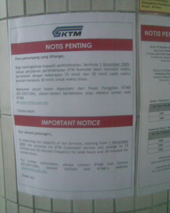 New KTM Komuter Service Schedule